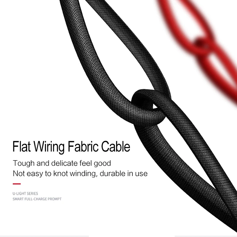 Cable Micro USB USAMS Cable rápido de carga completa inteligente Luz de cambio automático Micro Cable para Samsung Xiaomi Carga inteligente y sincronización