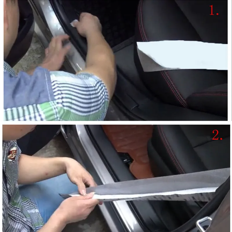 Автомобильный порогов Накладка на порог углеродного волокна защитные наклейки для Mazda CX-5 CX5 4 шт. стайлинга автомобилей