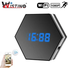 Wistino 1080P WIFI Mini Camera Time Alarm Wireless Nanny IP Camera CCTV Home Security Clock P2P Night Vision Motion Detection