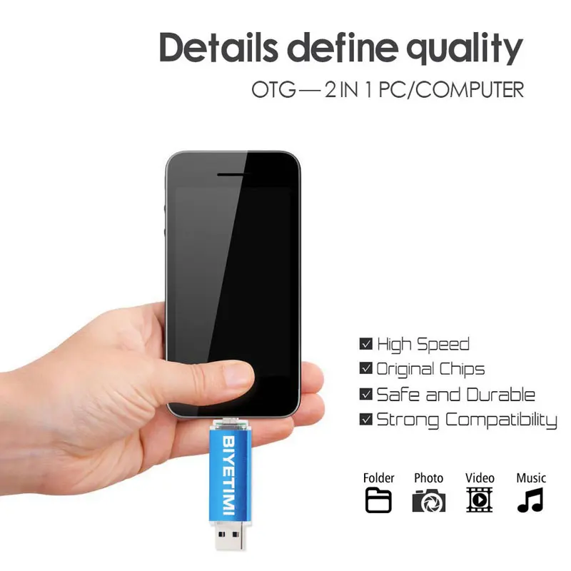 Флэш накопитель Biyetimi USB OTG на Android флэш 4 ГБ 8 16 32 64 2 0 для кожаного чехла Флэшка Micro