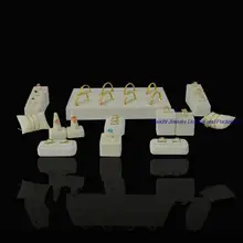 Бежевый бархат 17 шт. набор ювелирных изделий дисплей Свадебные кольца держатель Показать чехол для браслета стенд лоток с часами подушки