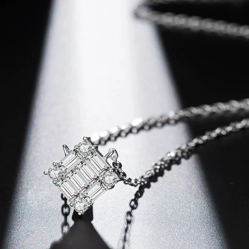 

Kinel Top Quality Trendy Lock Shape 925 Sterling Silver Pendant AAA CZ Necklace With 46CM Chain Party Jewelry