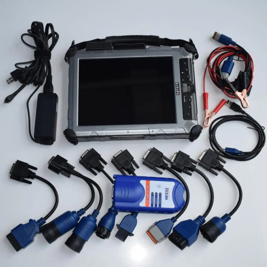 

truck scan tool nexiq 125032 usb link with laptop xplore ix104 c5 i7 tablet diagnosis cbles full set 2 years warranty