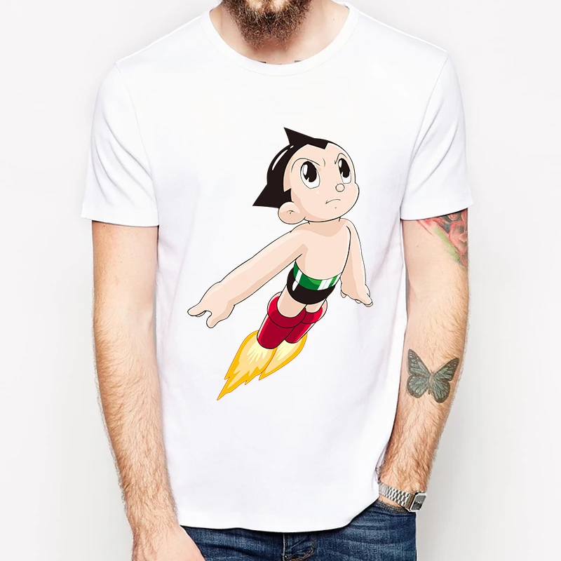 Astro Boy Printed T Shirt Men Camisetas Hombre Short Sleeve Cotton White T Shirt Summer Tops