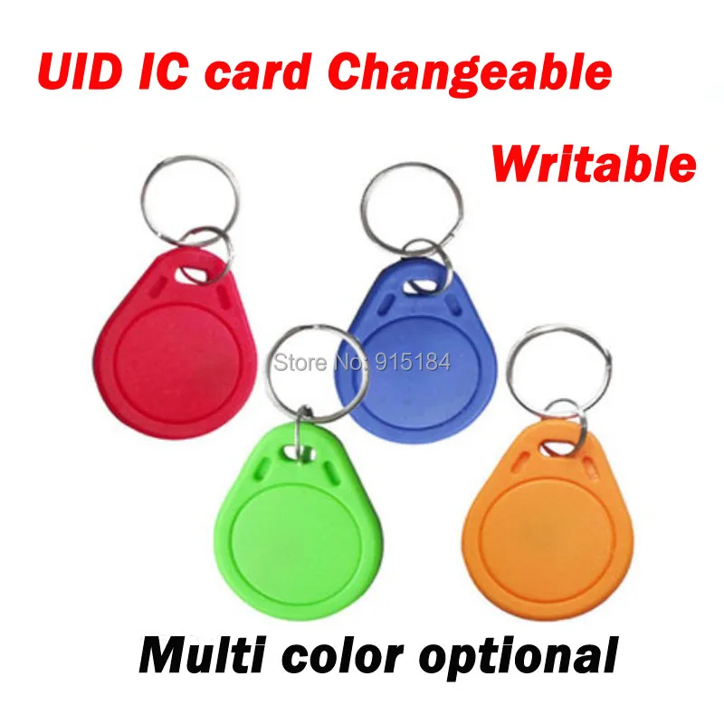 

5PCS UID IC card Changeable Writable keyfobs key tags M1 13.56Mhz rfid NFC keyfobs Block 0 sector writable Multi color optional