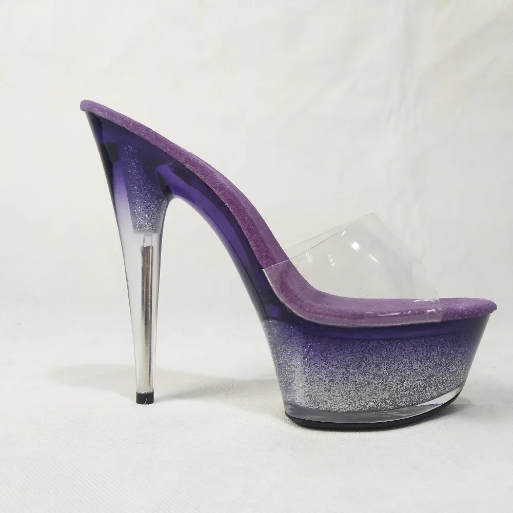 Прозрачная обувь на платформе пикантные Обувь для танцев 15 см босоножки на высоком каблуке для ночного клуба Для женщин полюс Танцы обувь