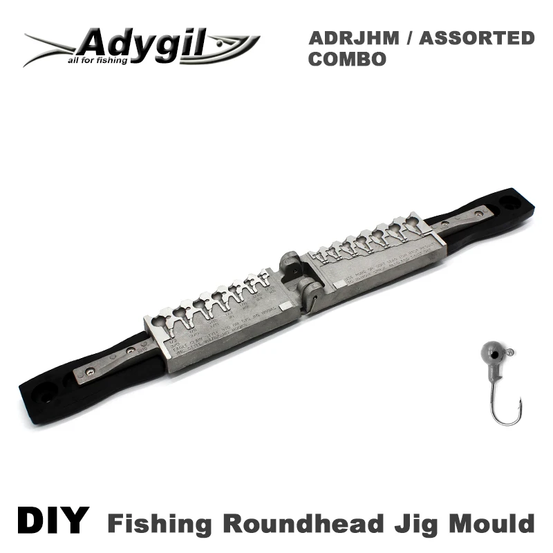 Cena Adygil DIY Fishing Roundhead Jig mold ADRJHM ASSORTED COMBO 1 32 oz, 1 16 oz, 1 8 oz, 1 4 oz, 5 16 oz, 3 8 oz, 1 2oz 7 ubytków