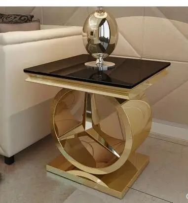 Modern toughened glass small tea table black white corner several sofa edge a few small door model small side table.. Modern toughened glass small tea table black white corner several sofa edge a few small door model small side table..