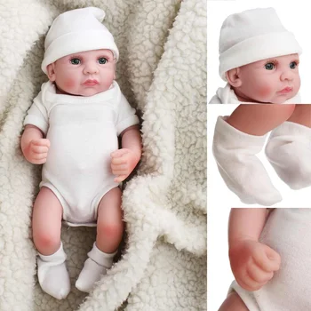

11 inches 28cm Baby Dolls Handmade Lifelike Baby Boy Doll Silicone Vinyl Reborn Newborn Dolls with Clothes for Kids Toys Gift