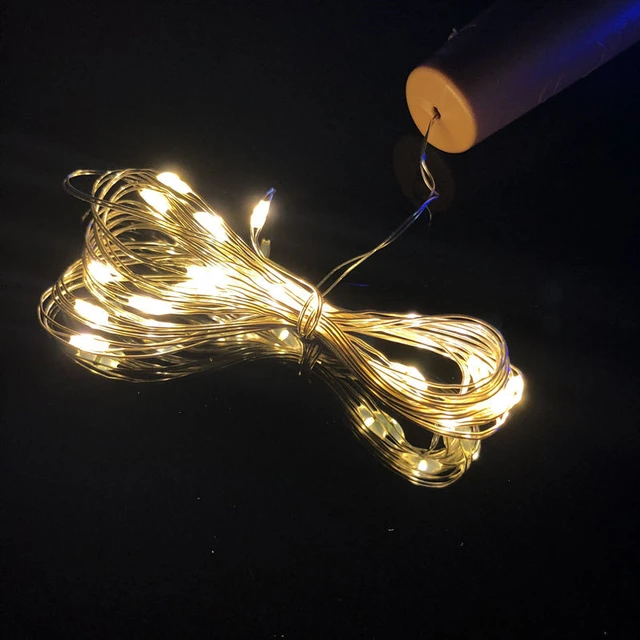 Guirxiété Lumineuse LED en Fil de Cuivre pour Bar, Bouteille de Vin, Liège,  Vacances, Décoration de Mariage, Noël, 2 Pièces - AliExpress