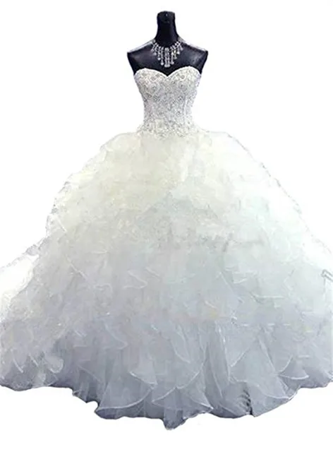 Lujo Vestido De Novia Vestido De Bola Vestido De Noiva Princesa Brillante Moldeado Atractivo Sin Tirantes De Vestidos De Novia Catedral Tren Robe De Mariee Robe De Mariee Cathedral Trainluxurious Wedding Aliexpress