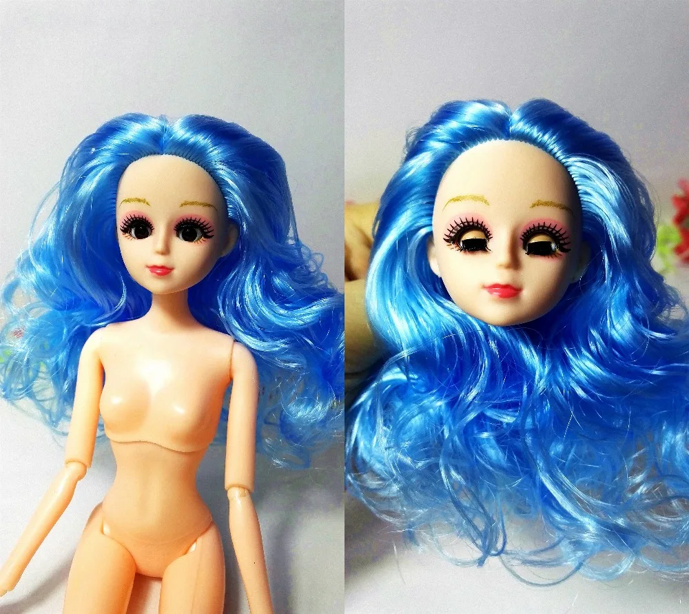 barbie doll with blue hair