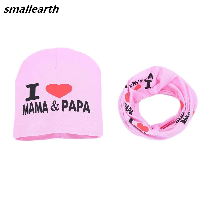 

Baby Autumn Winter Hat Scarf Set Spring Girl Boy Cotton Knitted Cap Unisex Beanies Toddlers Children Star Print Hats Collar 2pcs