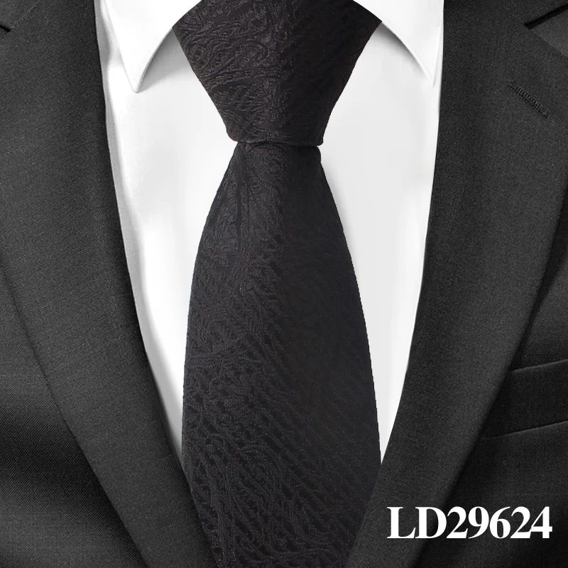 Мужские галстуки, полосатые галстуки для мужчин, деловые свадебные галстуки, мужские тонкие галстуки, подарок, клетчатый жаккардовый тканый галстук 6 см, классический галстук на шею - Цвет: LD29624
