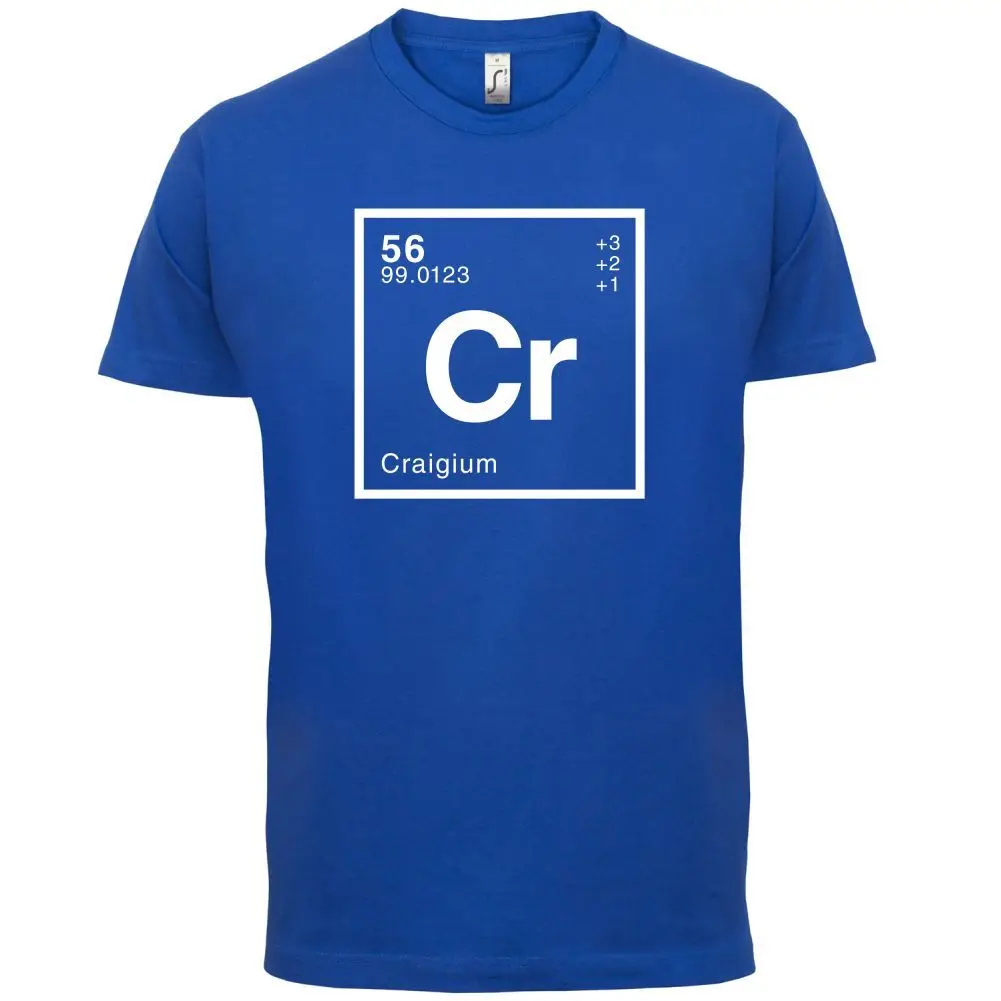 Крейг периодически элемент Мужская футболка Geeky/Chemistry 13 Цветов Уникальные