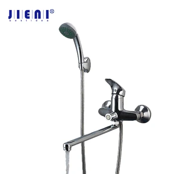 JIENIติดผนังChromeทองเหลืองห้องน้ำก๊อกน้ำ350มม.ยาวSpout Bath Tap W/มือผสมอ่างอาบน้ำอ่างอาบน้ำชุด 1