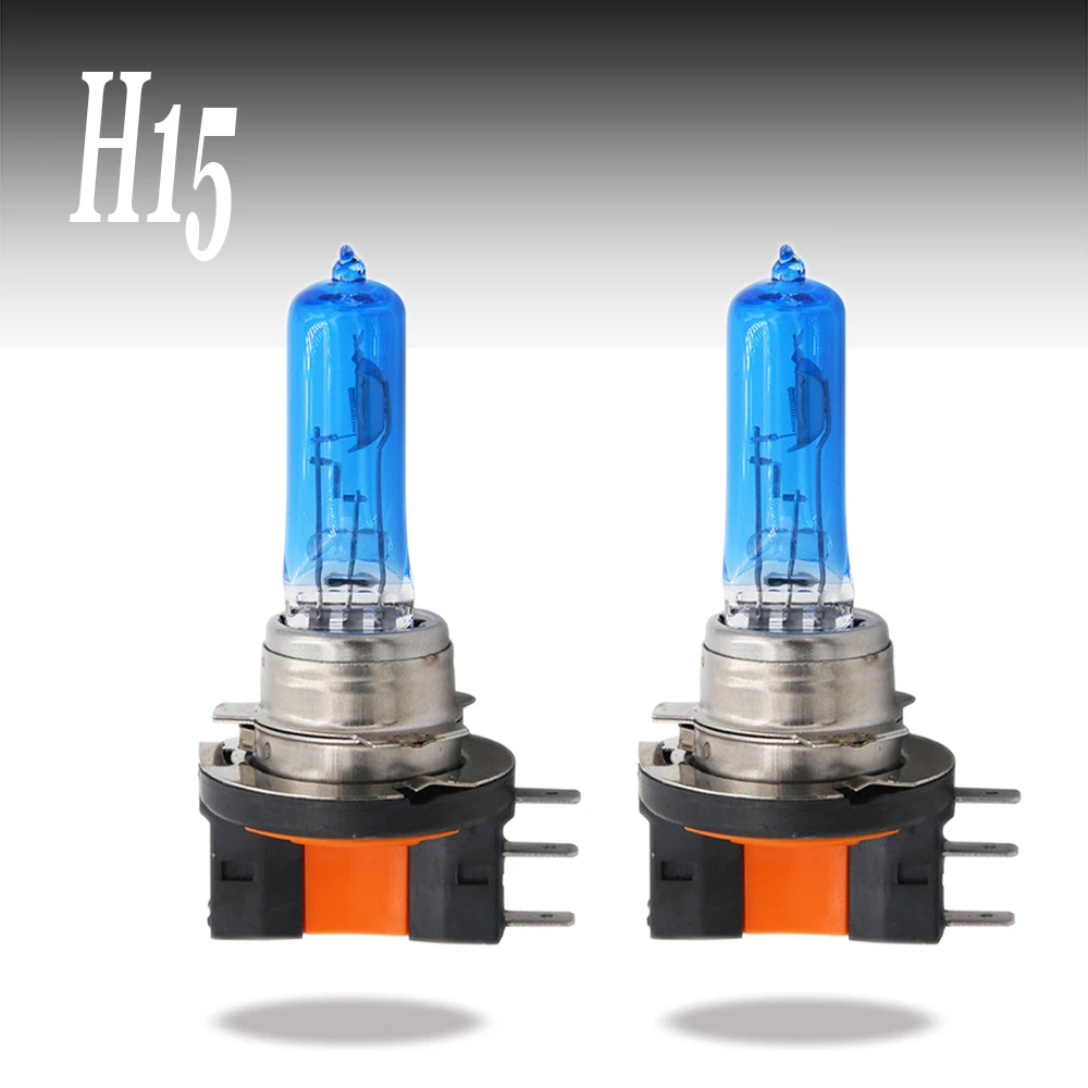 2pcs H15 Car Headlight Halogen Lamp Car Light Source Bulbs Super White