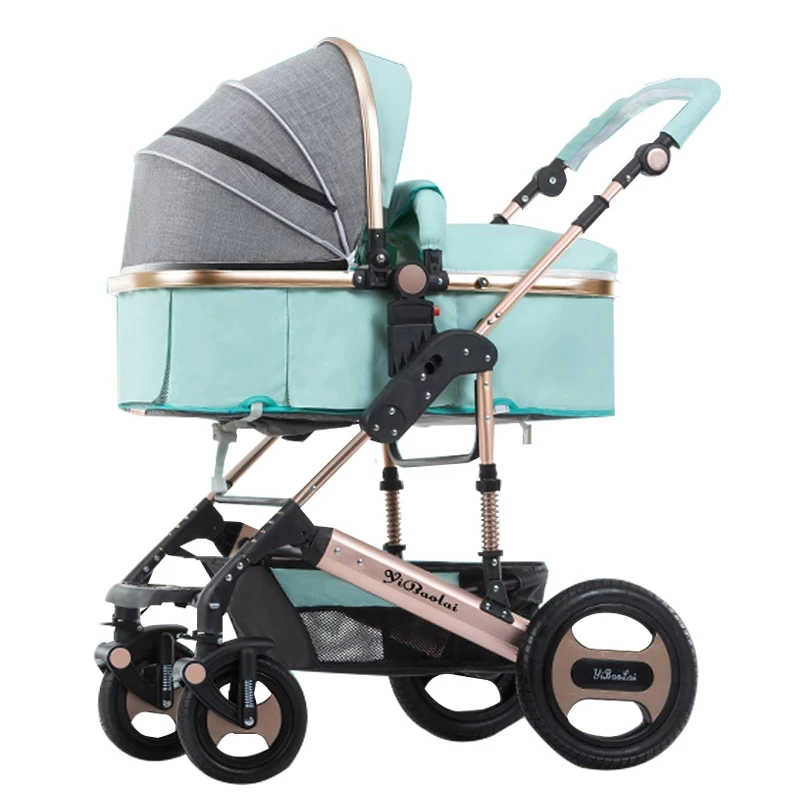 

Yibole high landscape baby stroller can sit reclining lightweight folding stroller