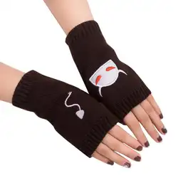 Mooistar # 4022d Для женщин для девочек трикотажные Arm пальцев теплые Зимние перчатки мягкие теплые варежки