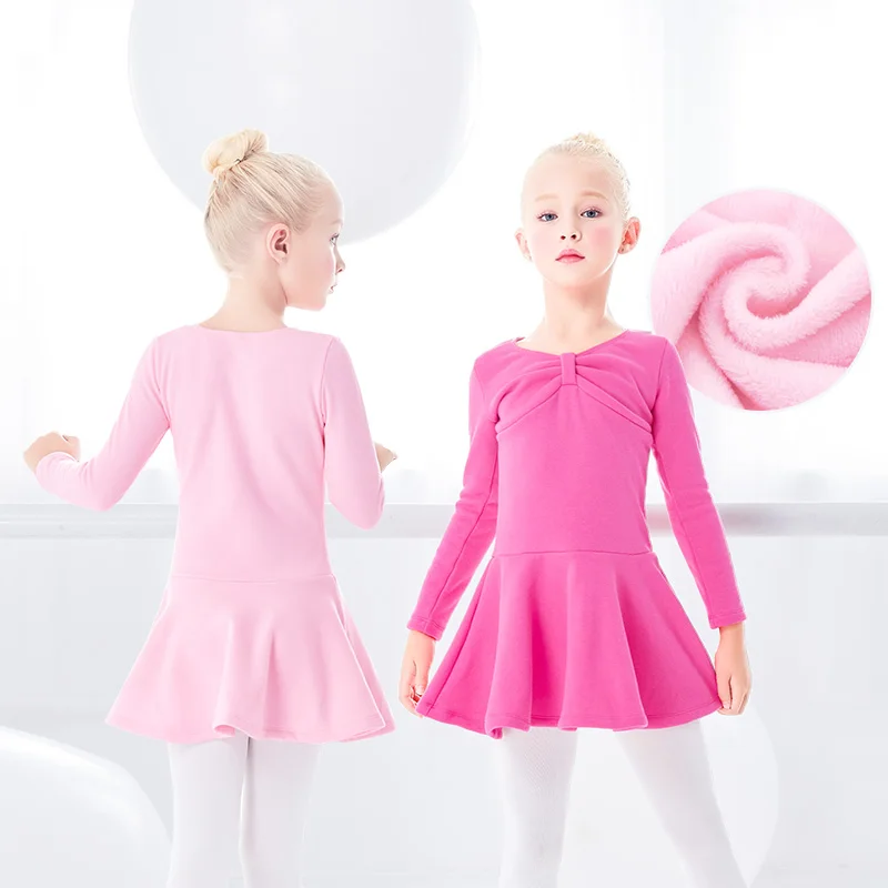 Girls Winter Thick Ballet Dress Velvet Dance Leotard Warm Fleeced Clothes Wear For Kids | Тематическая одежда и униформа