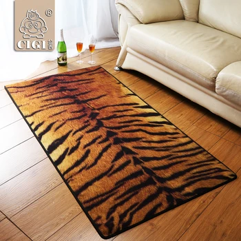 

CIGI Creative Tiger Skin Pattern Carpet Living Room Table Sofa Carpet Bedside Blankets Bedroom Kitchen Long Mat Antiskid Doormat