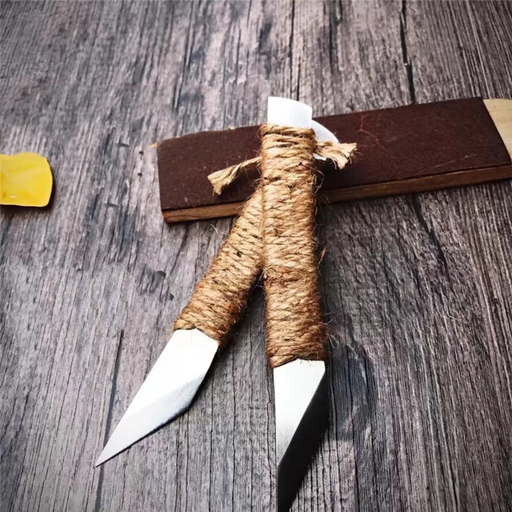 

DIY leather craft carve hollow out handmade knife