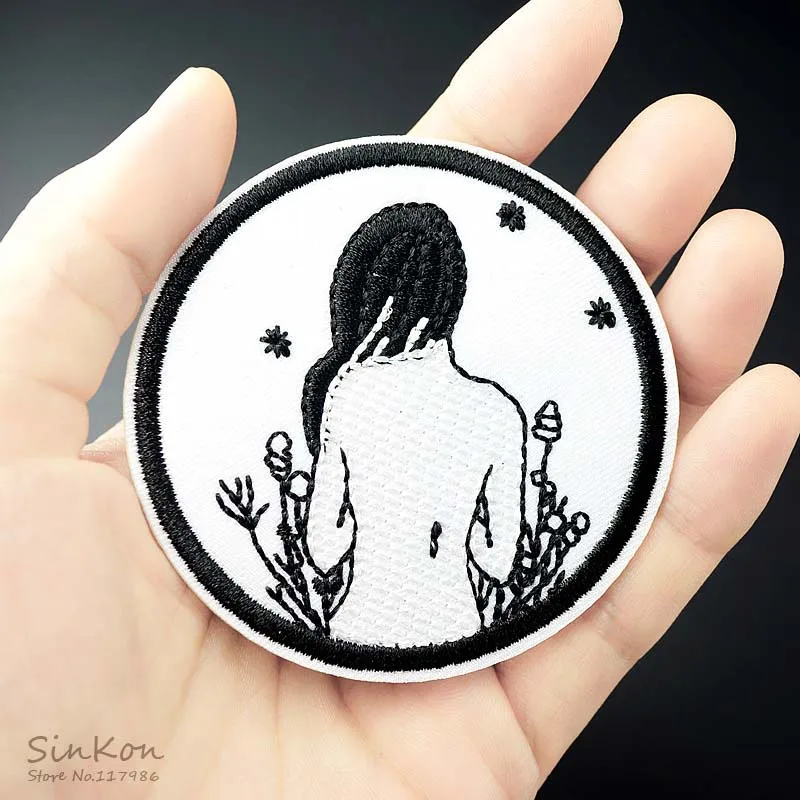 

GIRL Size:7.2x7.2cm DIY Patch Badge Patch Embroidered Cute Badges Hippie Iron On Kids Cartoon For Clothes Stickers