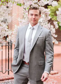 

Latest Coat Pant Designs Light Grey Casual Custom Beach Tuxedo Groom Wedding Men Suits 2 Pieces Slim Fit Terno Jacket+Pants