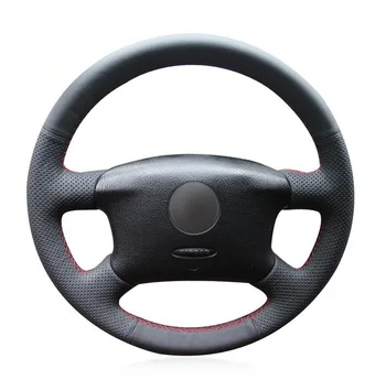 

Puou Black Artificial Leather Car Steering Wheel Cover for Passat B5 1996-2005 Golf 4 1998-2004 Seat Alhambra Free