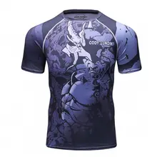 Для мужчин s компрессионная футболка с коротким рукавом Бодибилдинг Фитнес Спортивная одежда мужские спортивные топы для бега облегающие футболки с коротким рукавом