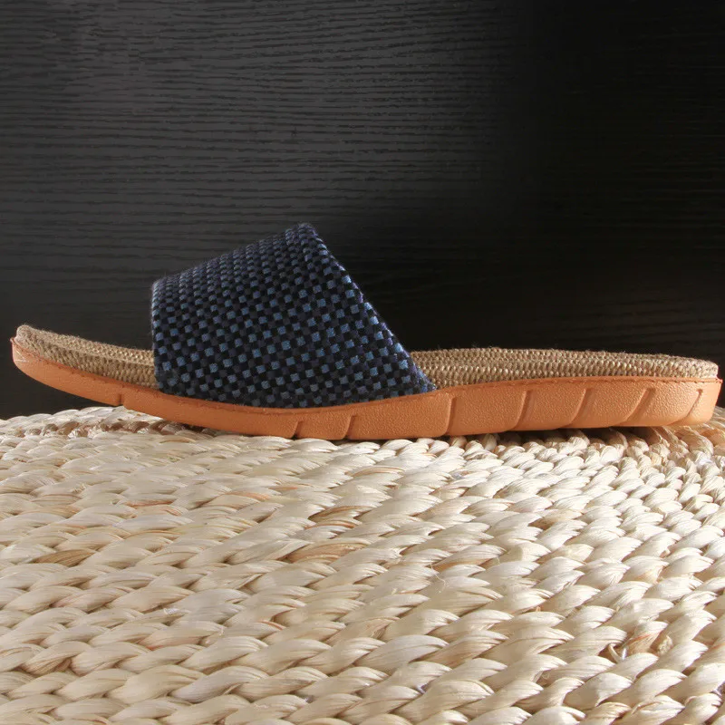 Suihyung/женские льняные тапочки; домашняя обувь; нескользящие домашние тапочки с открытым носком; женские и мужские льняные летние пляжные шлепанцы для улицы