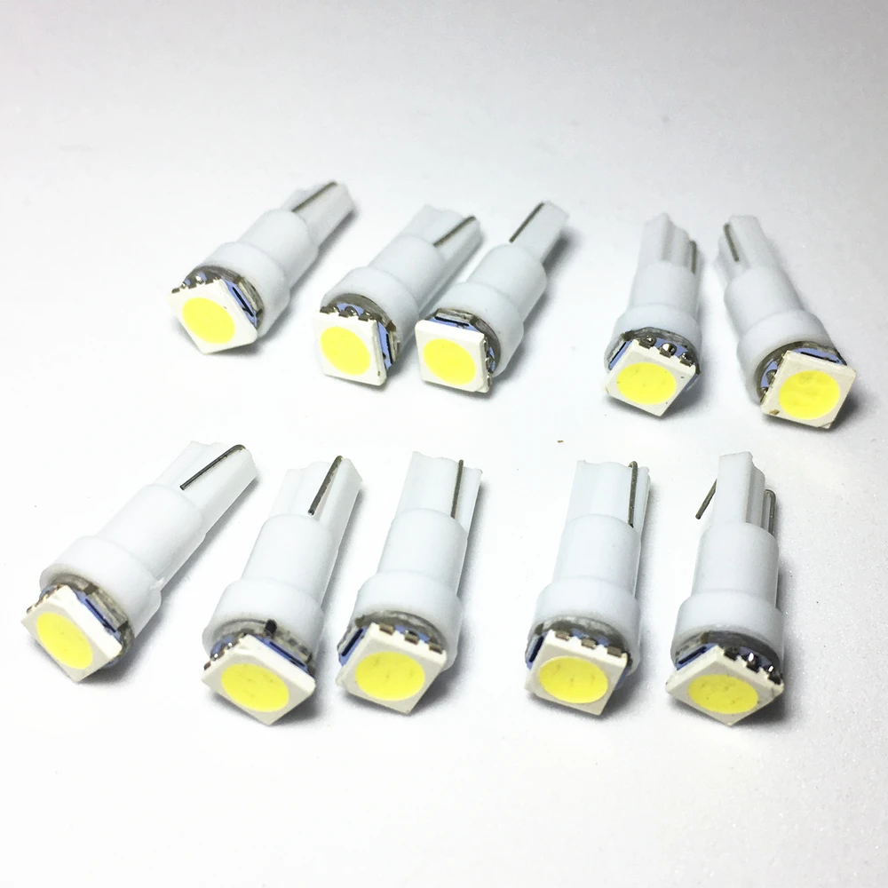 100X 화이트 블루 레드 옐로우 그린 T5 led 악기 빛 17 37 73 74 SMD 5050 자동 LED 램프 12V 100pcs 자동차 대시 보드 전구