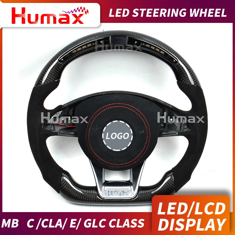 

LED display steering wheel for w205 w213 w117 LCD RACE DISPLAY STEERING WHEEL with data update fuction led steering flip fur
