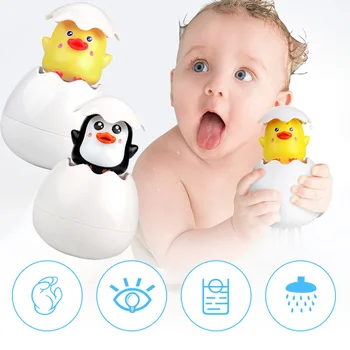 

2 Pcs Bathing Toy Duck Penguin Water Spray Sprinkler Shower Swimming Kids Gift YJS Dropship
