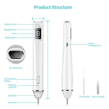 

2019 New 8 Levels plasma pen laser Moles Removal plasma pen Warts Removal Beauty pen