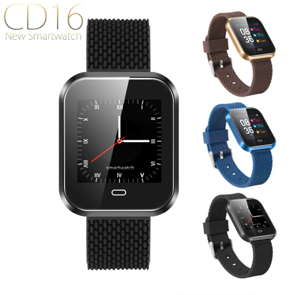 

CD16 Men women Smart Bracelet Bluetooth Smartwatch Blood Pressure Heart Rate Tracker PK Fitbit Versa Camouflage sport smartband