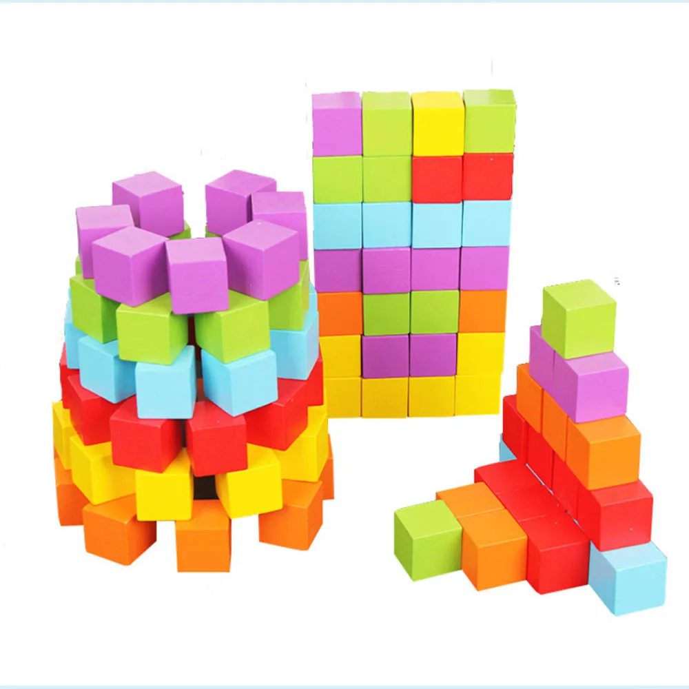 100 шт Красочные развивающие геометрический Форма деревянные игрушки