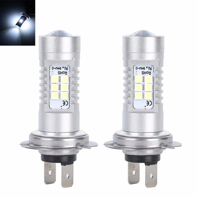 H7 21W LED Car Light Bulb 12V White 6500K 2835 Smd 21 LEDs Lens Bulbs DRL  Lamps Daytime Running Lights Universal Auto Lamp - AliExpress