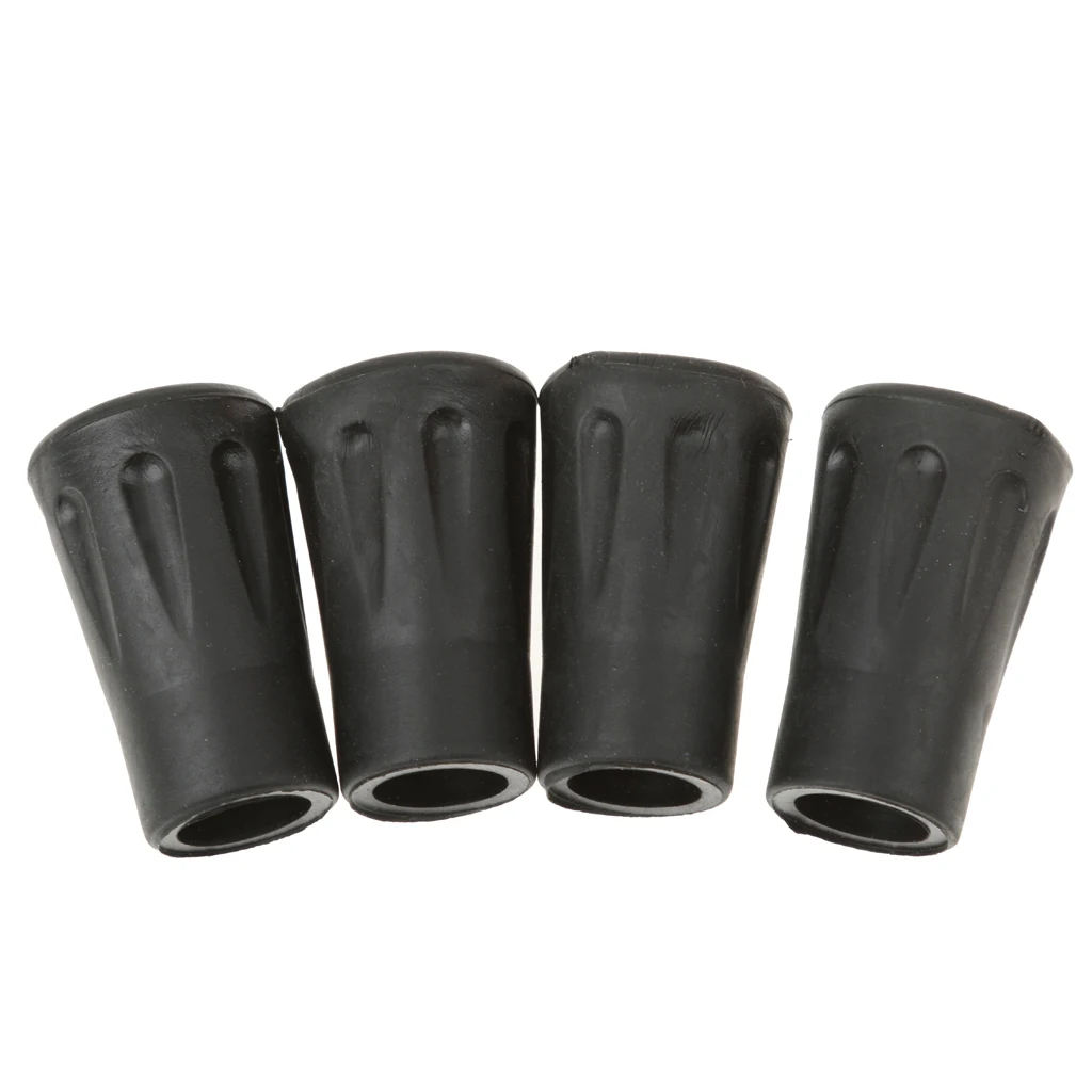 4pcs Durable Black Rubber Hiking/Trekking Poles Replacement Rubber Tips /Covers/Caps/Protectors 4cm