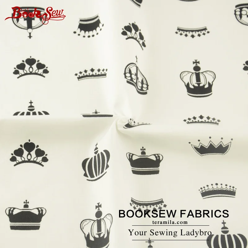 Booksew 2017 New Arrival Black Crown Cotton Twill Fabric Soft Cloth Tela For Baby Beding Dolls Patchwork Craft Quilting Tecido|fabric soft|cotton