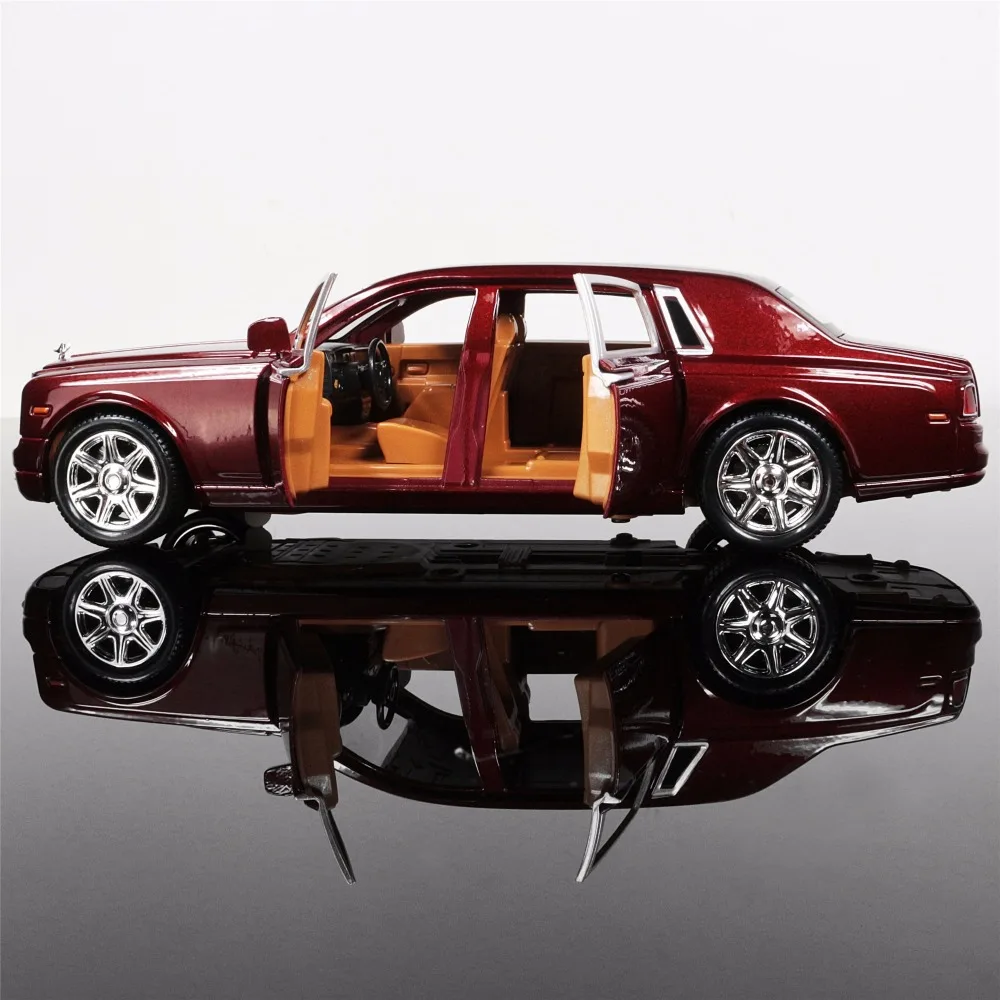 1:24 Rolls-Royce Phantom сплав литья под давлением Изысканная Автомобильная игрушка открытая дверь тянуть назад Автомобили подарки