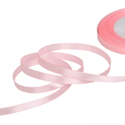 25 ярдов 7 мм ширина атласная лента для рукоделия лук Ремесло Декор Свадебный фестиваль вечерние украшения подарочная упаковка принадлежности для скрапбукинга - Цвет: Light Pink