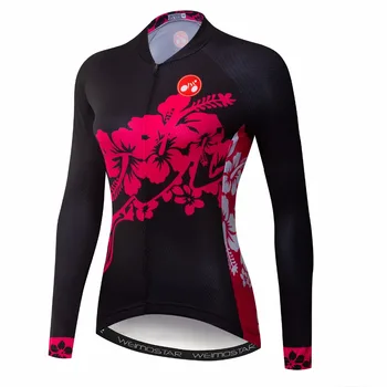 

2019 Cycling jersey Womens Bike jersey Long sleeve Ladies MTB Top Maillot Road Mountain female shirt racing blouse Autumn Spring