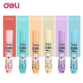 

Deli Markers 6pcs Set colors Quality cute highlighters pen with oil for student Watercolor pens Drawing markers School Supplies