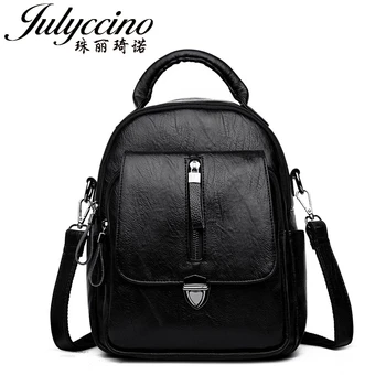 

JULYCCINO High Quality PU Leather Mochila Escolar School Bags For Teenagers Girls Top-handle Backpacks Women Backpack mochila