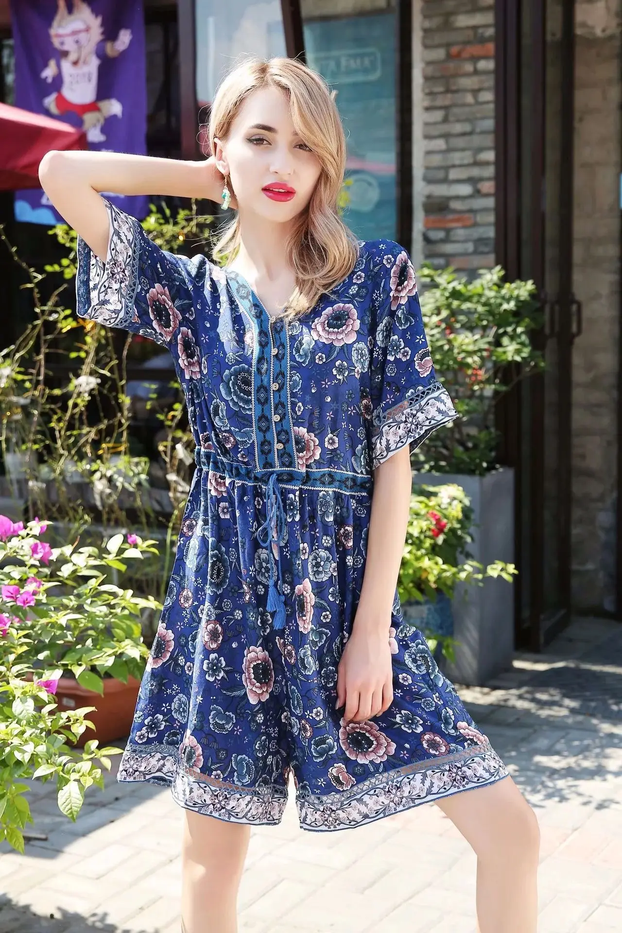 2018 Women's Clothing Bohemian Style Short Jumpsuits New Holiday Retro