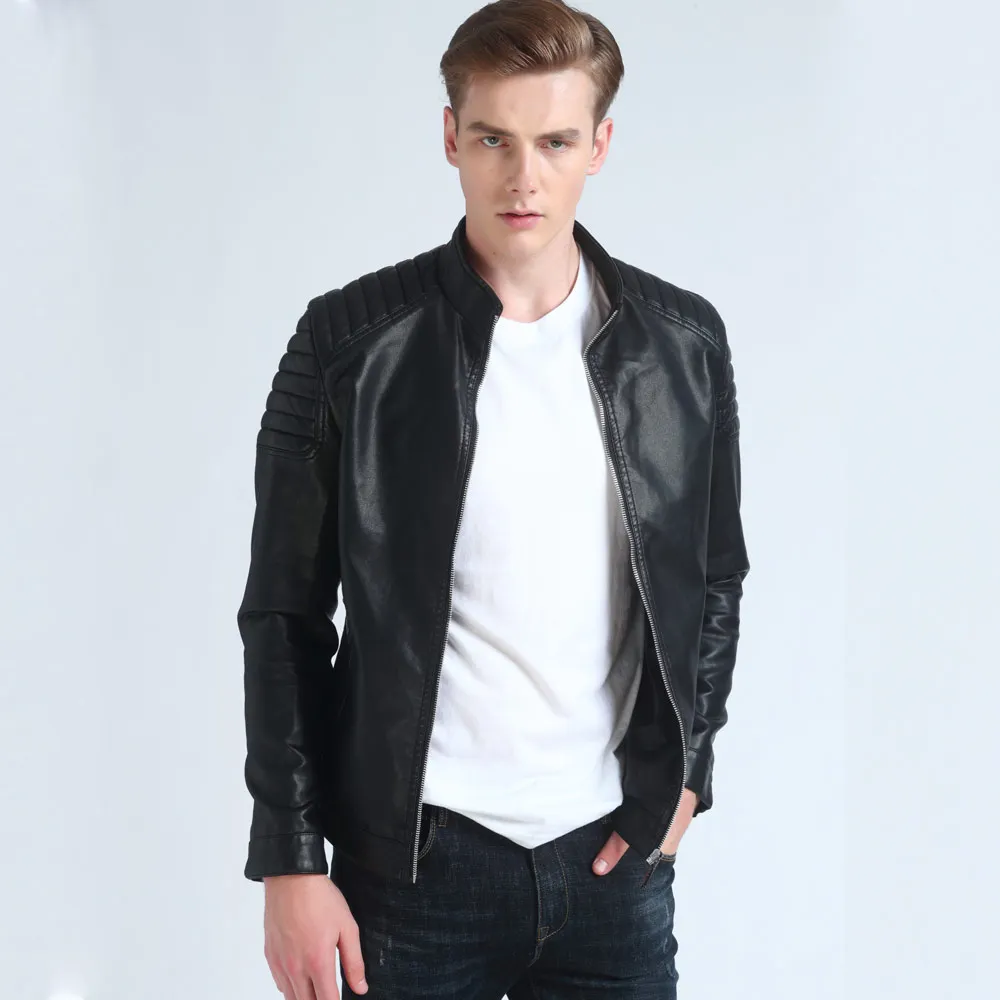 Марка mwxsd Высокое качество Мужские кожаные куртки мужские slim fit мотоцикл молния PU мужская Кожаная Куртка jaqueta de couro masculino