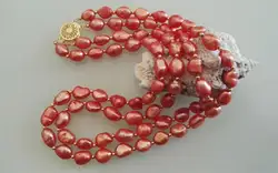 Уникальный жемчужный ювелирный магазин жемчужное ожерелье 8-9 мм Doubel Rows красный фиолетовый пресноводный жемчуг ожерелье