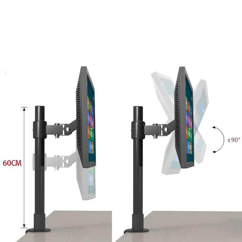 10-2" lcd tv настольное крепление 60 см Высота свободный подъем полный вращающийся держатель монитора LC250/60