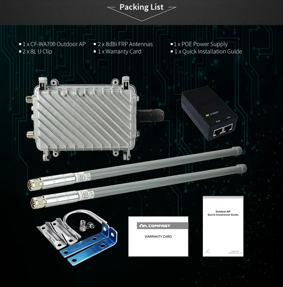 Comfast высокая мощность открытый AP маршрутизатор 500 Вт инженерный усилитель сигнала WiFi усилитель сигнала всенаправленный CPE CF-WA700